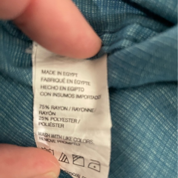 Van Heusen Blue Casual Button Down Shirt Air - Picture 4 of 5